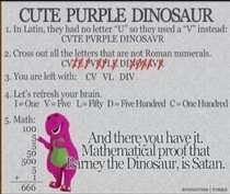 Proof that Barney is Satan