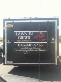 Pulled up behind a lawn care trailer today