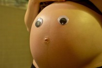 Put some googly eyes on my pregnant wifes belly Result- complete success