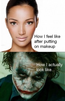 Putting on makeup