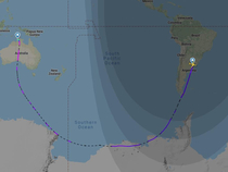 Qantas new flight path Explain this flat earthers 