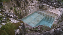Quarry turned into a luxury swimming pool in Sheffield Massachusetts 