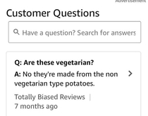 Question asked on Amazon for a bag of crisps