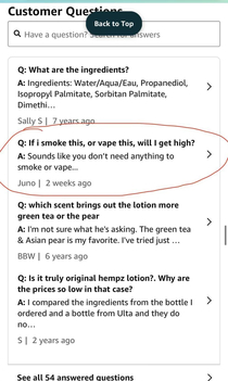 Questions about hemp lotion
