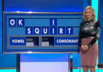 Rachel Riley struggling to contain a chuckle on yesterdays show after this was spelled out