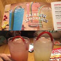 Rainbow Lemonades at Applebees