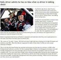 Rally driver admits he has no idea what co-driver is saying