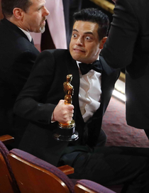 Rami Maleks reaction after winning the oscar