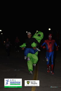 Ran a K in an inflatable costume then theres spiderman
