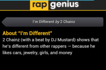Rap Geniuss description of the song Im Different