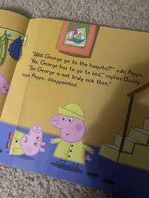 Reading my son a bedtime storyWhat a wonderful sister Peppa is 