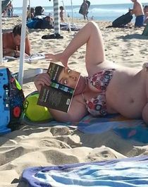 Reading on the beach