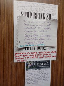 Real flyer and comments in my friends apartment elevator