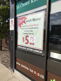 Really inconvenient lunch special