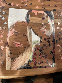 Received a photo puzzle for Christmas Slightly terrifying