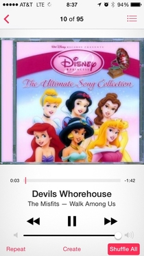 Recent IOS update screwed up my iTunes randomly assigning album covers Thought this song titlecover mashup was amusing