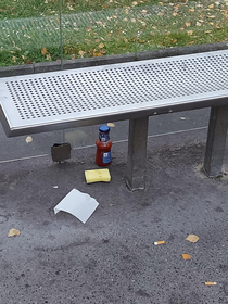 Recently moved to a big city and Im already getting used to things like - forgotten ketchup bottle at a bus stop