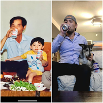 Recreating a shot of me and my dad  years later