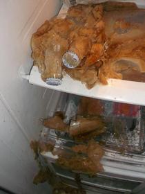 Reddit suggested how to make Self Freezing Slushies Tried it heard a loud bang in the kitchen and came to find this   