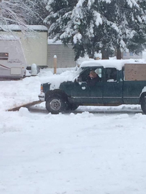 Redneck plow in Canada my son