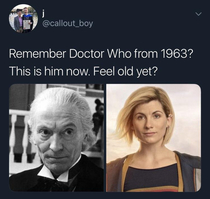 Remember the original Doctor Who This is him now Feel old yet
