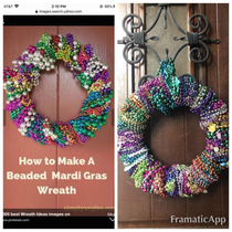 Repurposing my Mardi Gras beads- I love how it turned out