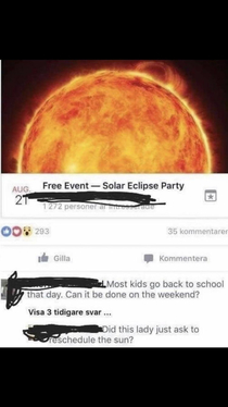 Reschedule the sun