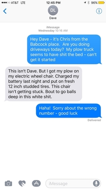 Response to a wrong number text