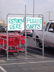Return please here carts