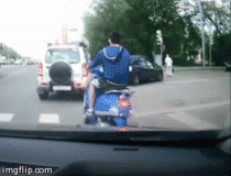 Ridiculously unhurt moped guy