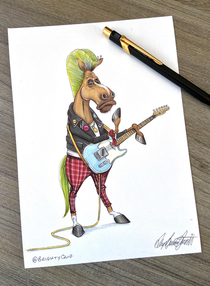 Rocking Horse - Ink Drawing