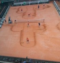 Roland-Garros is a bit wet today