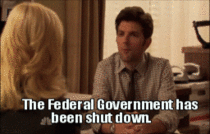 Ron Swanson hears about the government shutdown