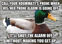 Roommate never turns his alarm off while in the shower