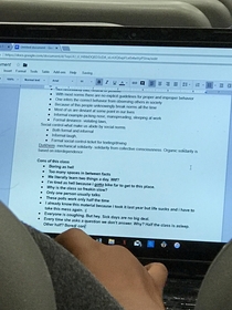 Roommate snapped this pic of a guy taking notes in class