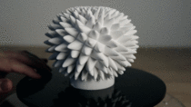 Rotating -D printed Fibonacci sculpture