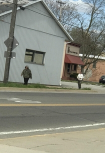 Saw a pair of pants being followed by a shirt today