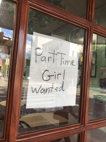 Saw this at a pizza place in Brooklyn Not sure if this means theyre hiring or just looking for companionship