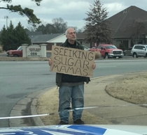 Saw this gentleman SEEIKING out his retirement plan on the way to job site