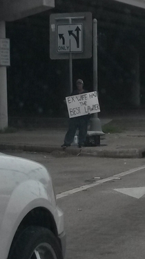 Saw this homeless guy holding this sign