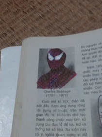 Saw this in the textbook lol Is that spiderman or deadpool 
