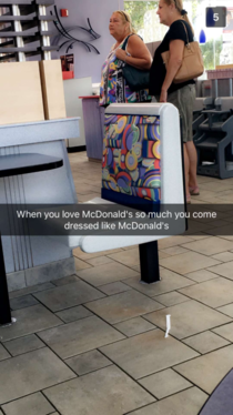 Saw this lady earlier today in a Mcdonalds