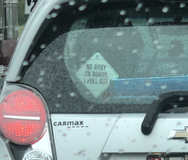 Saw this on a car in traffic