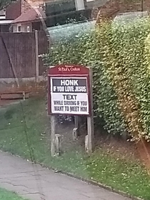 Saw this outside a church on my way home