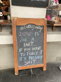 Saw this sign at a cafe this morning