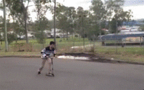 Scooter front flip on flat ground