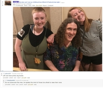 Screenshot of a comment and reply from My sister and I met our childhood hero Weird Al Yankovic last night