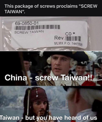 Screw Taiwan