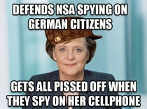 Scumbag German Chancellor Angela Merkel on her phone being tapped by the NSA