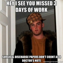 Scumbag HR The paper clearly stated my son had surgery on the date I was absent